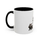 Rabbit Walker Coffee Mug — Whimsical Bunny with Dogs Accent Mug