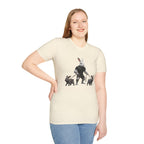 Bunny Dog Walker T-Shirt — Rabbit Leash Crew Graphic Tee