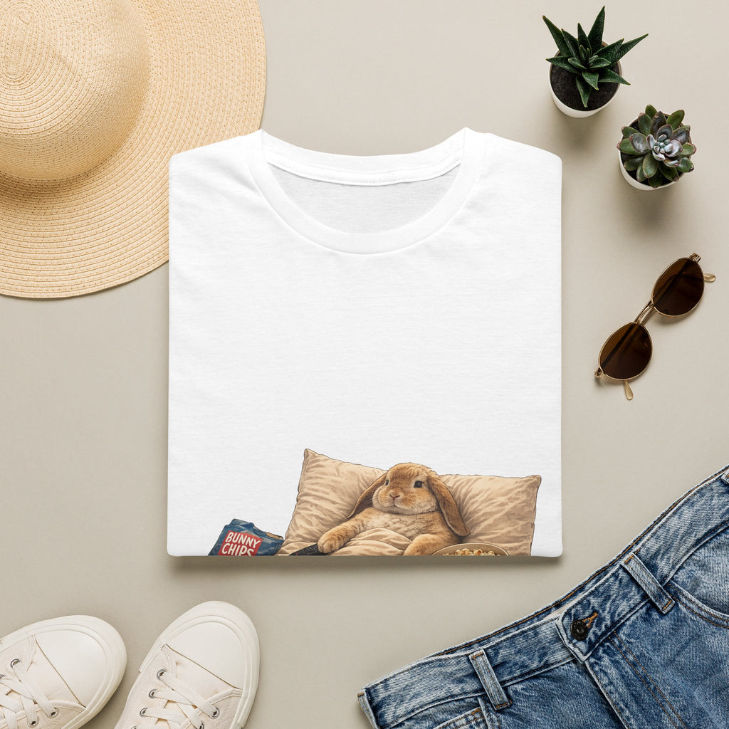 Lazy Bunny Graphic T-Shirt — Cute Relaxing Rabbit Illustration