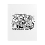 Rolled Poster — "The Remote-Office Bunny" Cute Work-From-Home Rabbit Art Print