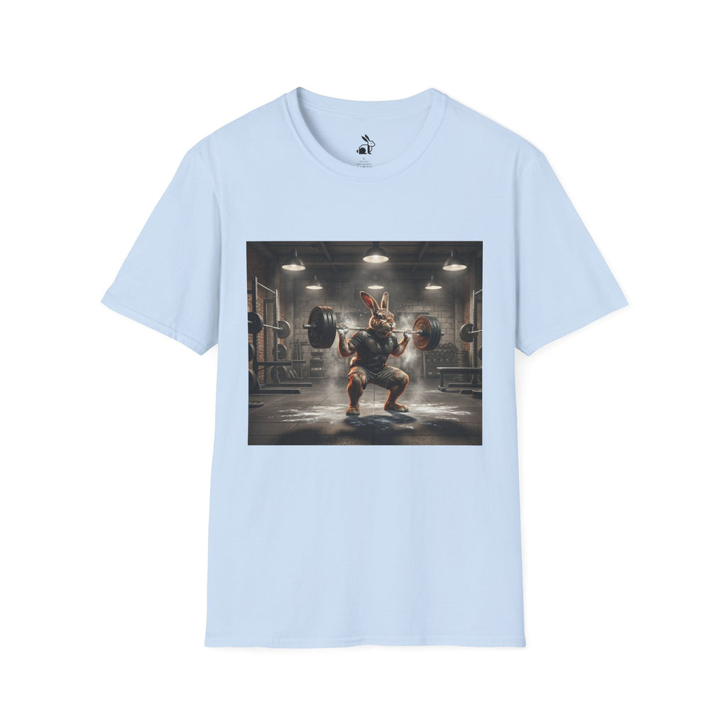 Weightlifting Bunny T‑Shirt — Cute Buff Rabbit Gym Shirt
