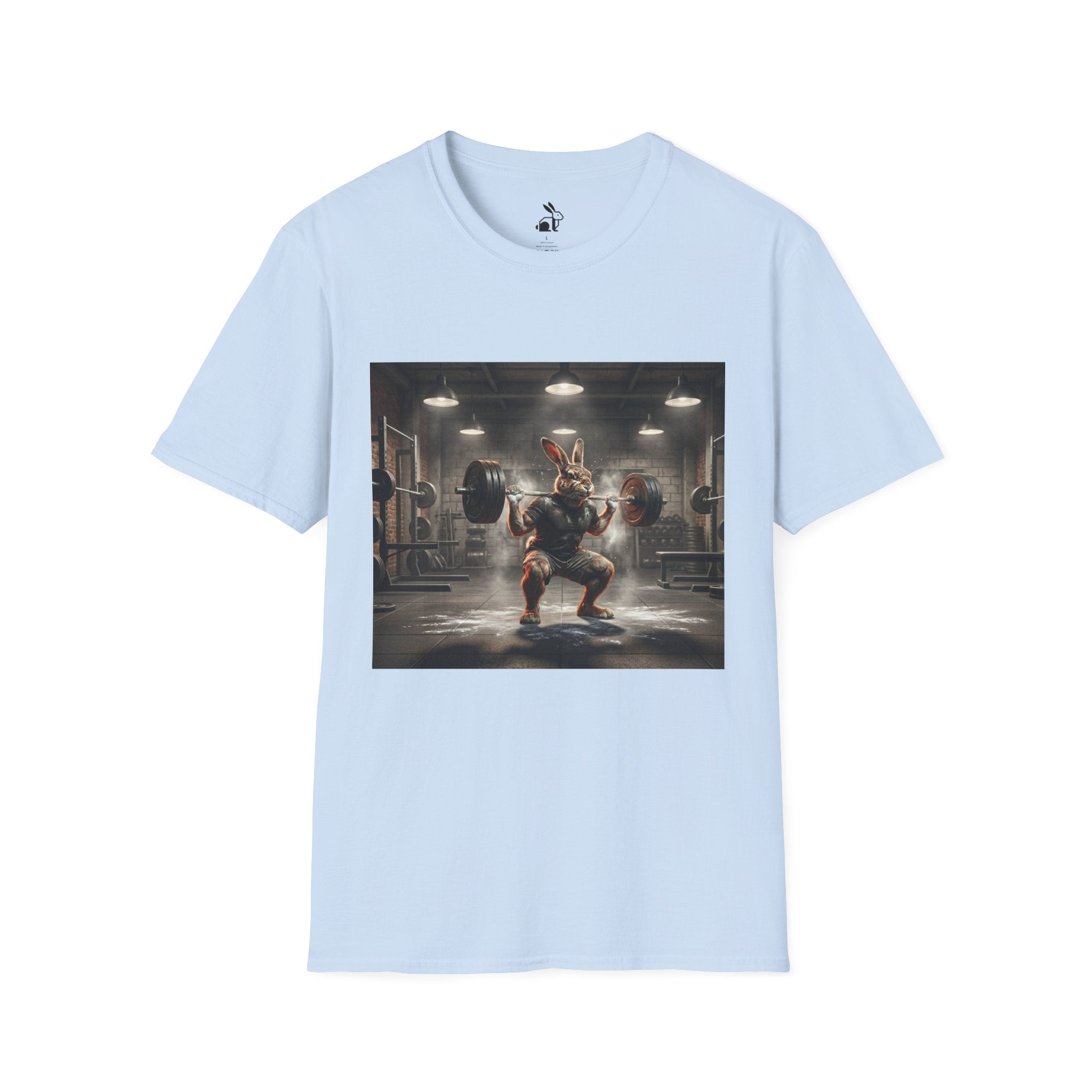 Weightlifting Bunny T‑Shirt — Cute Buff Rabbit Gym Shirt