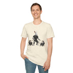 Bunny Dog Walker T-Shirt — Rabbit Leash Crew Graphic Tee
