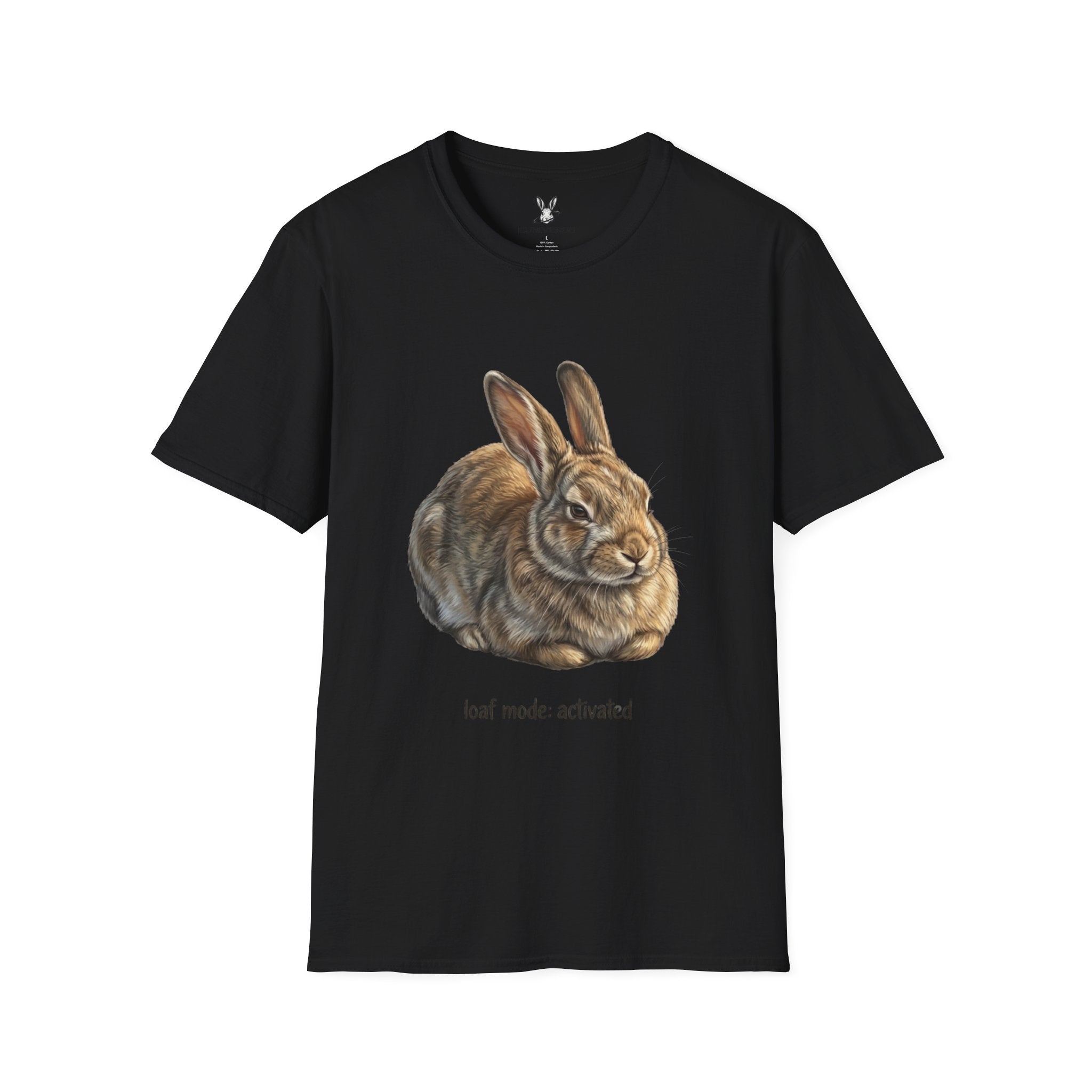 Rabbit Illustration T-Shirt — "Rest Mode Activated" Cute Bunny Graphic Tee