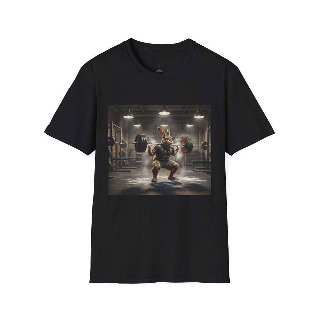Weightlifting Bunny T‑Shirt — Cute Buff Rabbit Gym Shirt