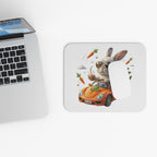 Cool Bunny Driving Car Mouse Pad – Cute Rabbit with Sunglasses & Carrot Design