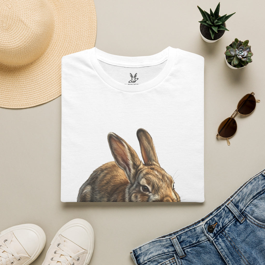 Rabbit Illustration T-Shirt — "Rest Mode Activated" Cute Bunny Graphic Tee