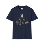Bunny Dog Walker T-Shirt — Rabbit Leash Crew Graphic Tee