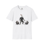 Bunny Dog Walker T-Shirt — Rabbit Leash Crew Graphic Tee