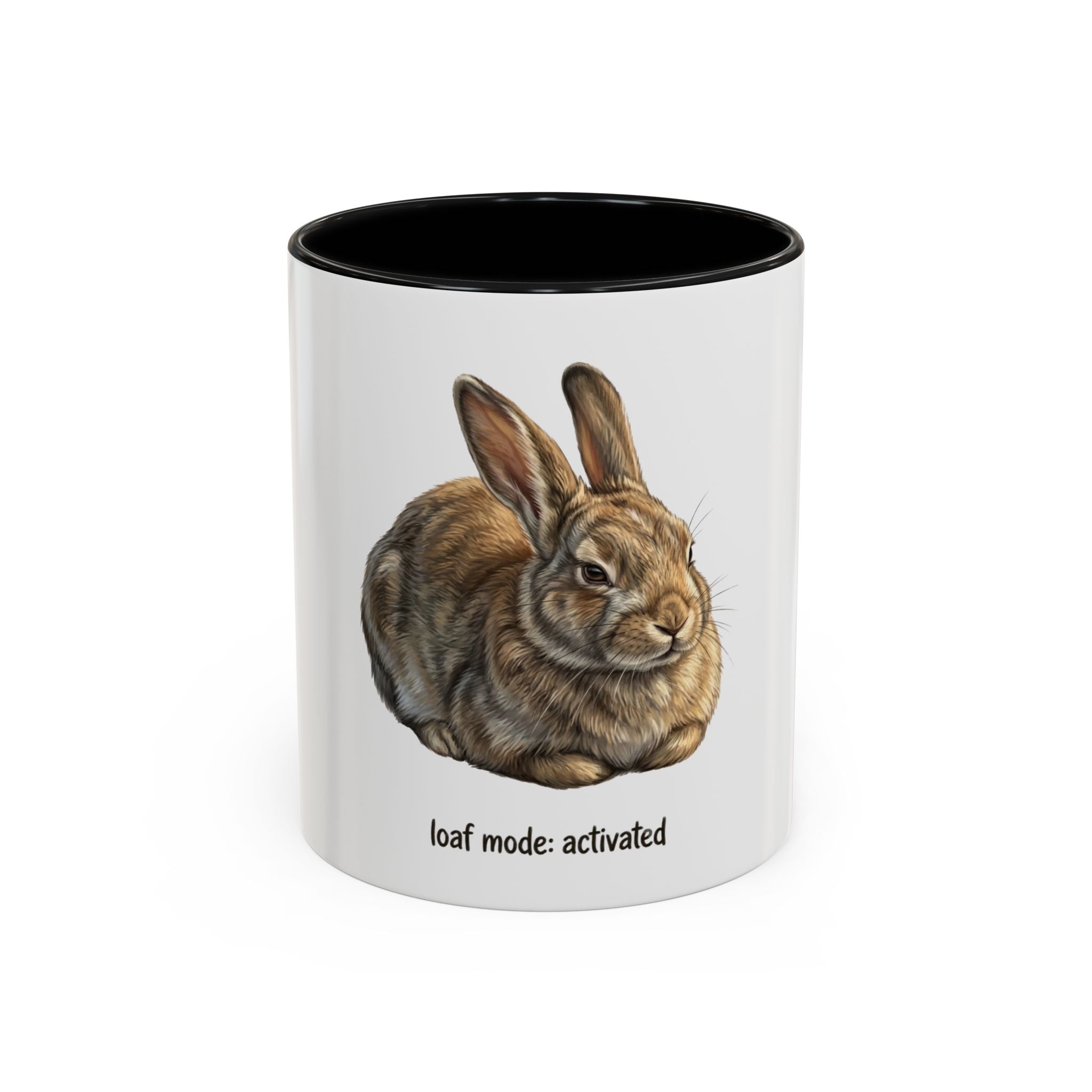 Coffee Mug - "Loaf Mode: Activated" Cute Bunny Accent Ceramic Mug (11/15oz)