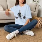 Bunny Dog Walker T-Shirt — Rabbit Leash Crew Graphic Tee