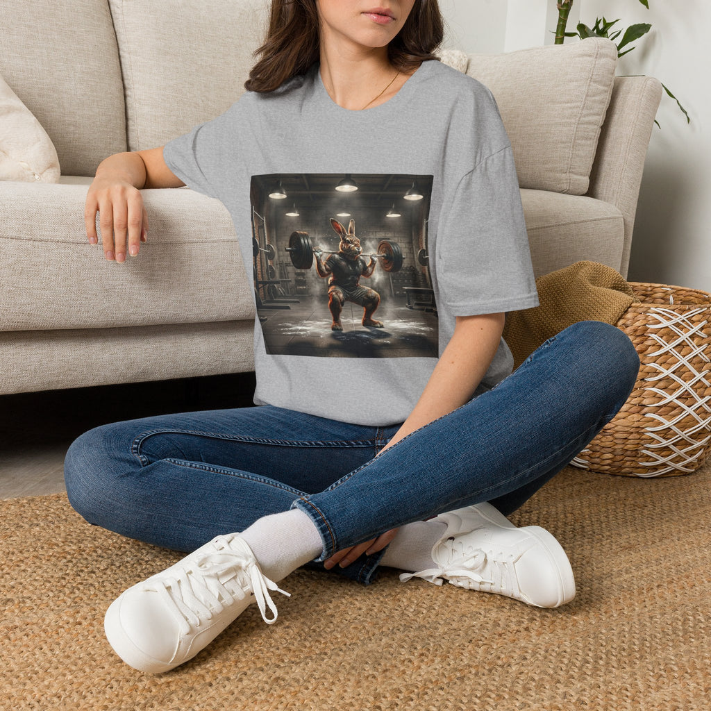 Weightlifting Bunny T‑Shirt — Cute Buff Rabbit Gym Shirt