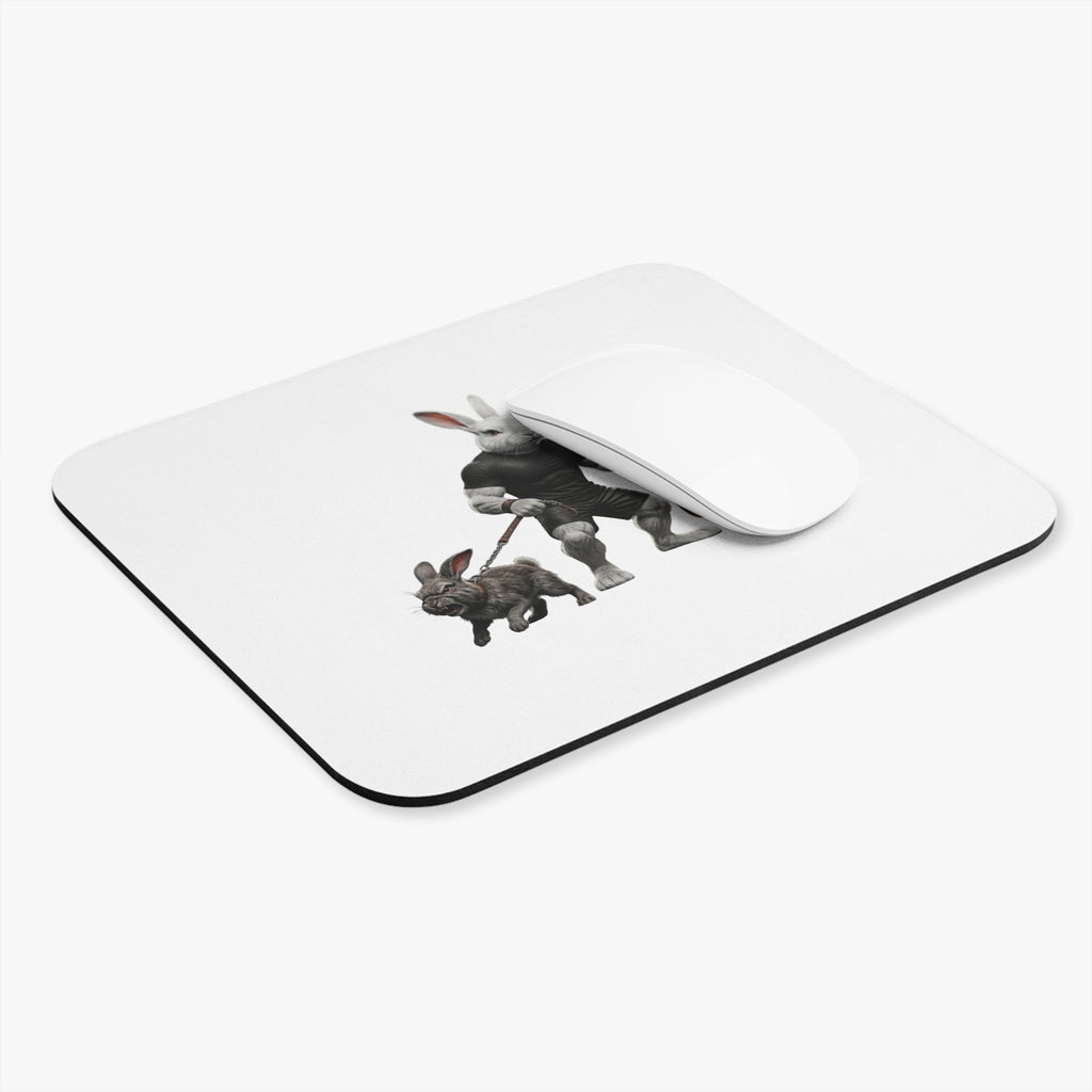 Bunny Bodybuilder Mouse Pad - Funny Gym Rabbit Desk Mat