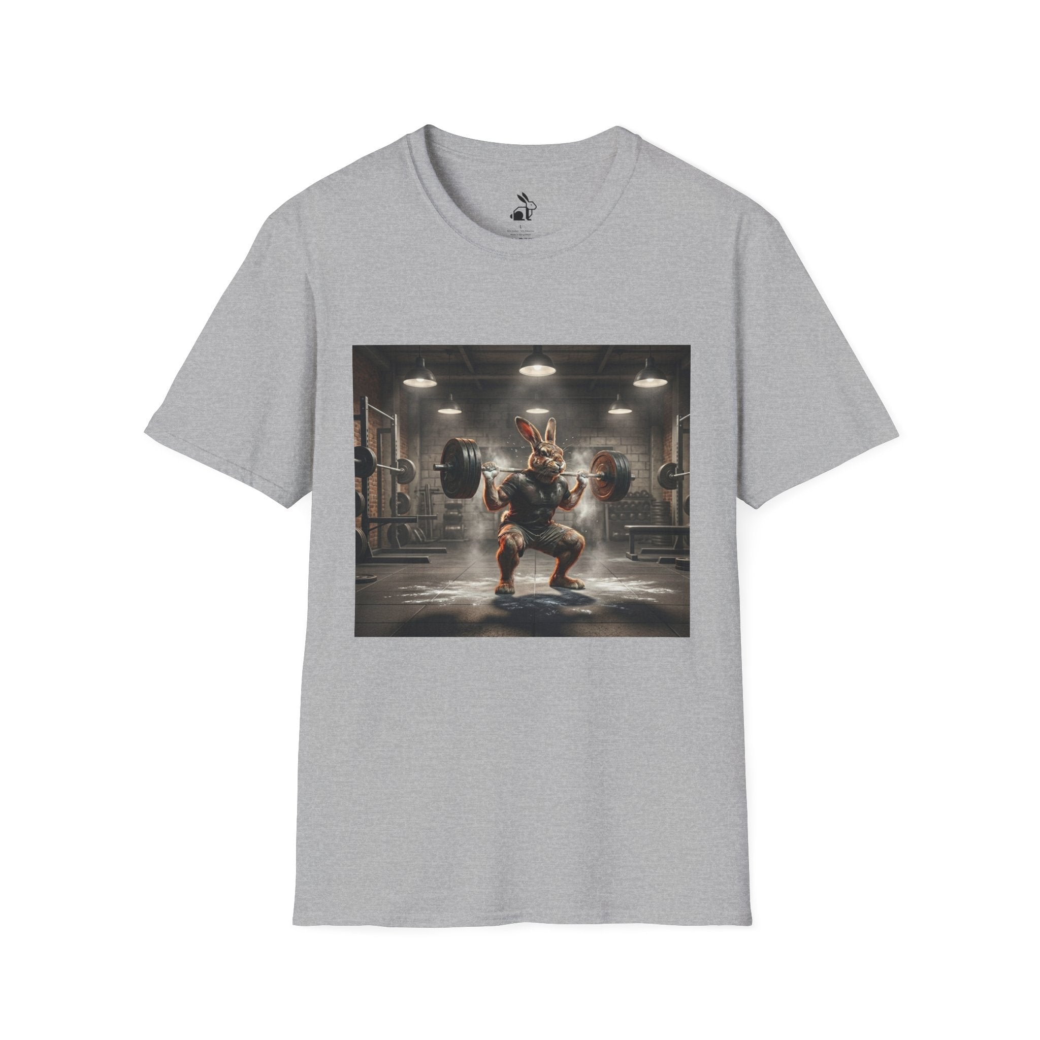 Weightlifting Bunny T‑Shirt — Cute Buff Rabbit Gym Shirt