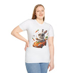 Bunny Driver T-Shirt — Cool Sunglasses Rabbit with Car & Carrots Graphic