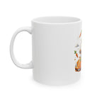 Bunny Driver Ceramic Mug — Cute Rabbit in Car with Carrots (11oz & 15oz)