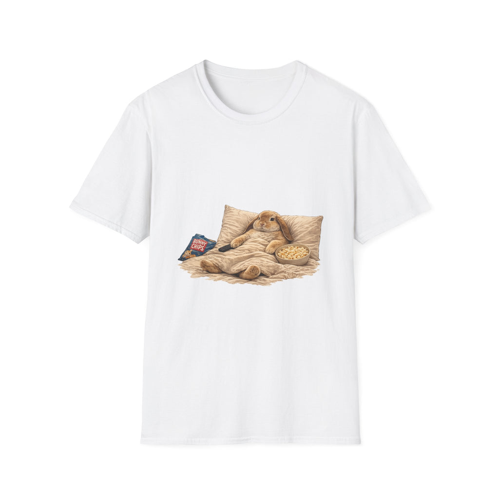 Lazy Bunny Graphic T-Shirt — Cute Relaxing Rabbit Illustration