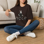 Bunny Dog Walker T-Shirt — Rabbit Leash Crew Graphic Tee