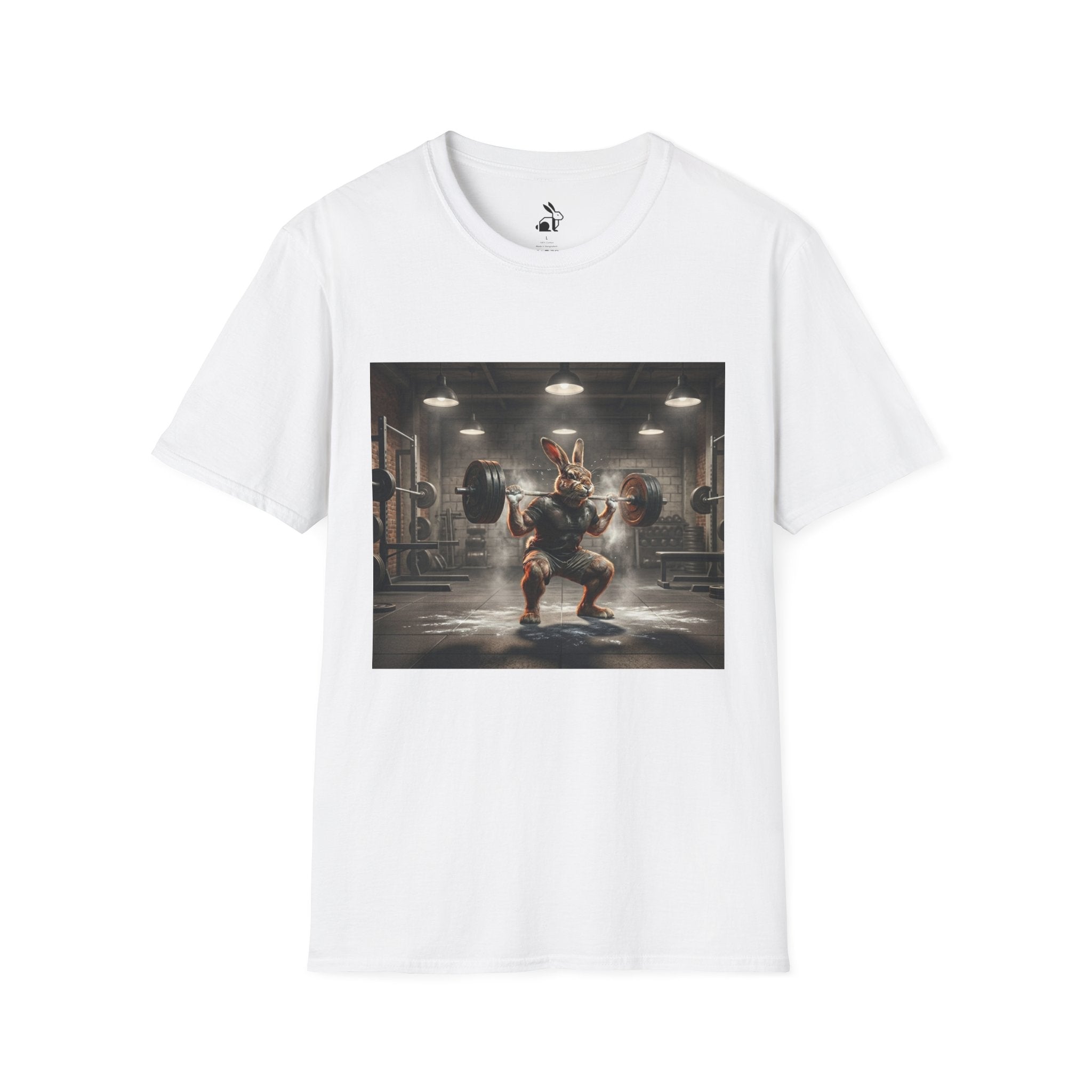 Weightlifting Bunny T‑Shirt — Cute Buff Rabbit Gym Shirt