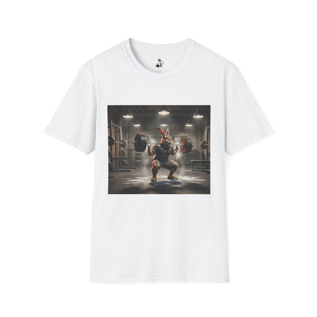 Weightlifting Bunny T‑Shirt — Cute Buff Rabbit Gym Shirt