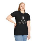 Bunny Dog Walker T-Shirt — Rabbit Leash Crew Graphic Tee