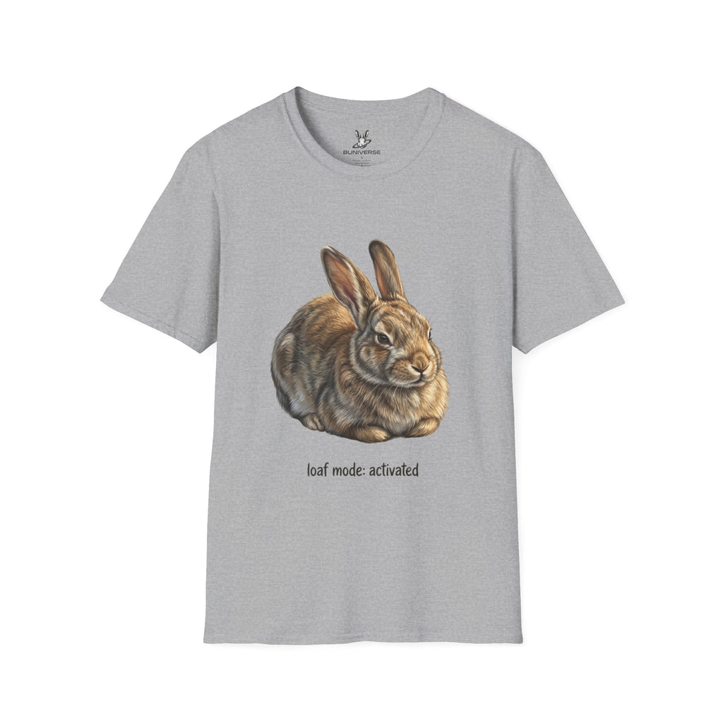 Rabbit Illustration T-Shirt — "Rest Mode Activated" Cute Bunny Graphic Tee
