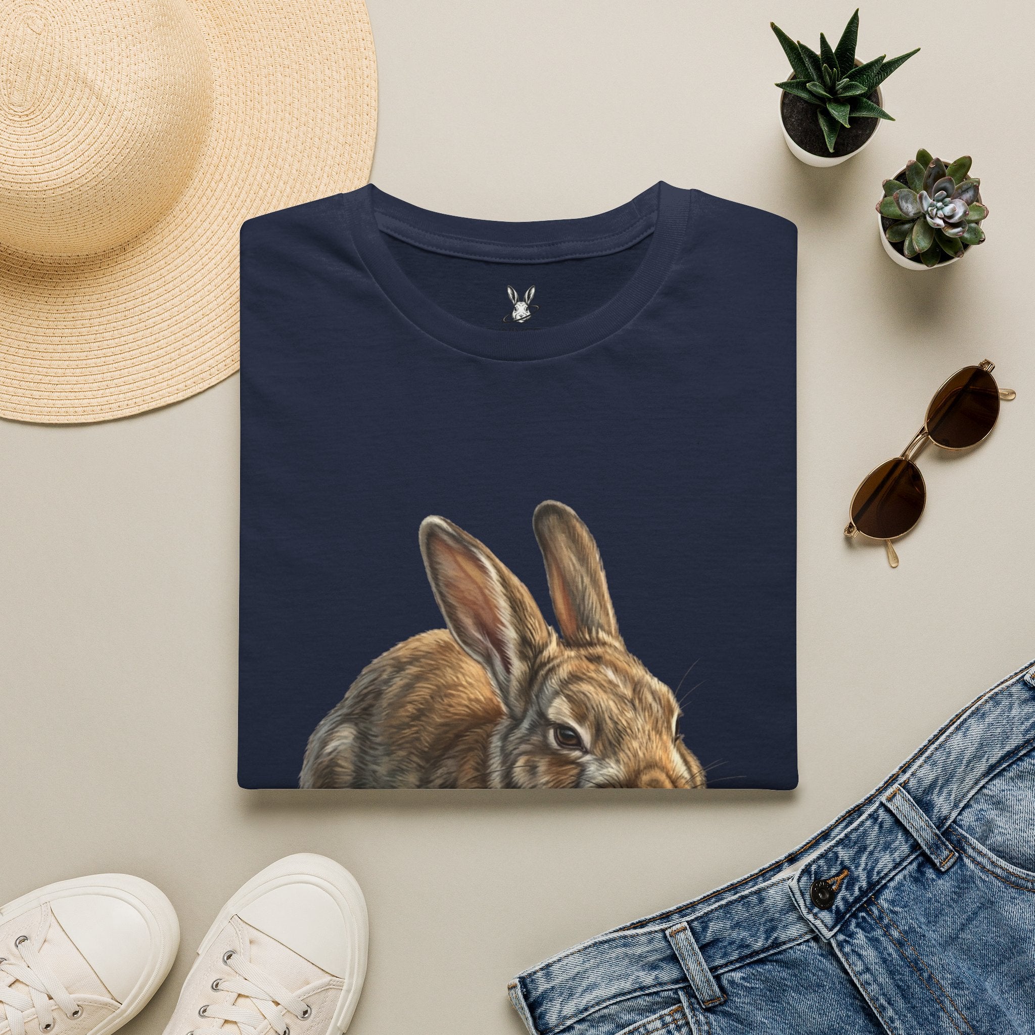 Rabbit Illustration T-Shirt — "Rest Mode Activated" Cute Bunny Graphic Tee