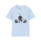 Bunny Dog Walker T-Shirt — Rabbit Leash Crew Graphic Tee