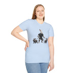 Bunny Dog Walker T-Shirt — Rabbit Leash Crew Graphic Tee
