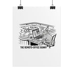 Rolled Poster — "The Remote-Office Bunny" Cute Work-From-Home Rabbit Art Print