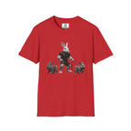 Bunny Dog Walker T-Shirt — Rabbit Leash Crew Graphic Tee