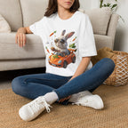Bunny Driver T-Shirt — Cool Sunglasses Rabbit with Car & Carrots Graphic