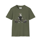Bunny Dog Walker T-Shirt — Rabbit Leash Crew Graphic Tee