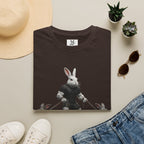 Bunny Dog Walker T-Shirt — Rabbit Leash Crew Graphic Tee