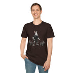 Bunny Dog Walker T-Shirt — Rabbit Leash Crew Graphic Tee