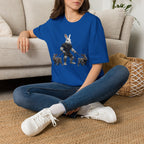 Bunny Dog Walker T-Shirt — Rabbit Leash Crew Graphic Tee