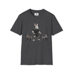 Bunny Dog Walker T-Shirt — Rabbit Leash Crew Graphic Tee
