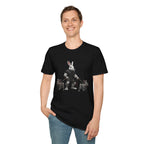 Bunny Dog Walker T-Shirt — Rabbit Leash Crew Graphic Tee