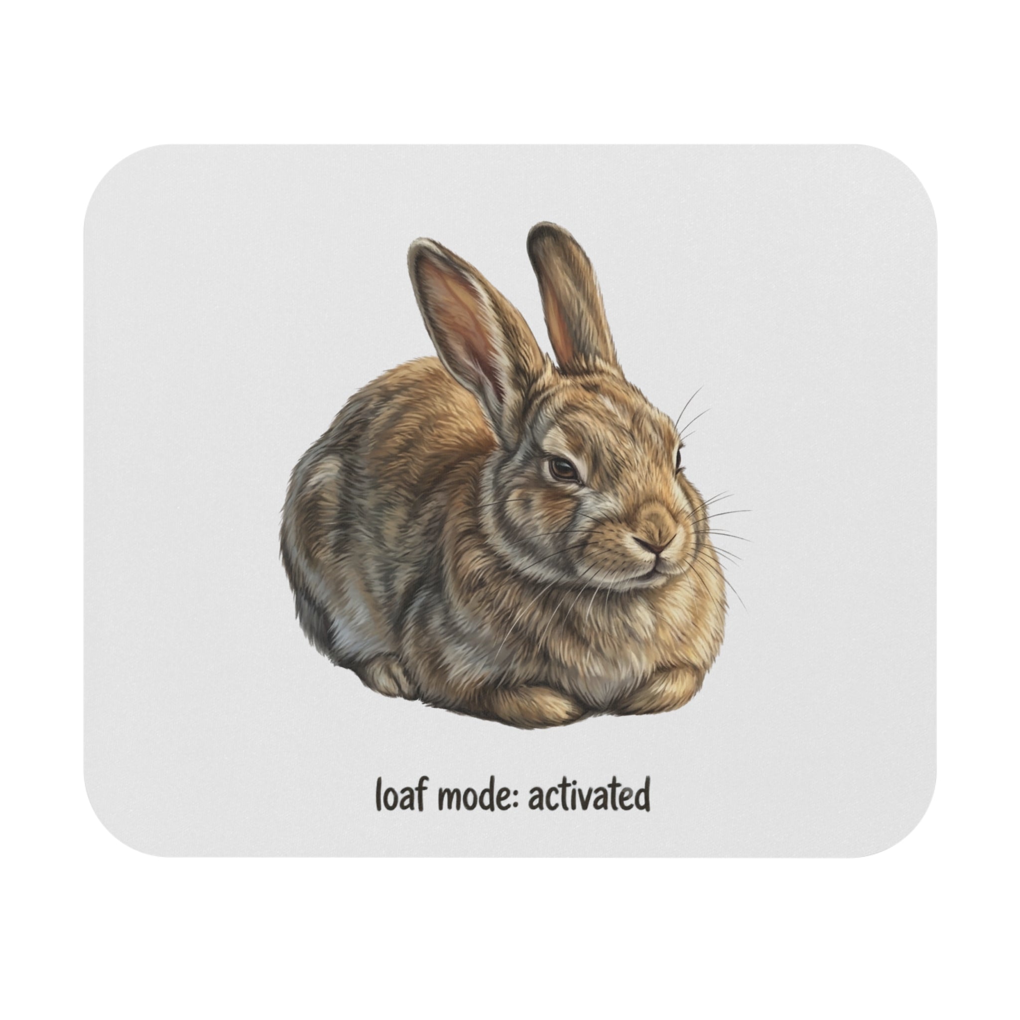 Loaf Mode Activated Rabbit Mouse Pad — Cute Bunny Desk Mat