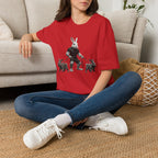Bunny Dog Walker T-Shirt — Rabbit Leash Crew Graphic Tee