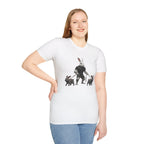 Bunny Dog Walker T-Shirt — Rabbit Leash Crew Graphic Tee