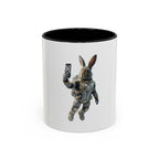 Astronaut Bunny Selfie Coffee Mug – Cute Space Rabbit Accent Mug (11/15oz)