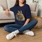 Rabbit Illustration T-Shirt — "Rest Mode Activated" Cute Bunny Graphic Tee