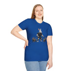 Bunny Dog Walker T-Shirt — Rabbit Leash Crew Graphic Tee