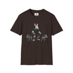 Bunny Dog Walker T-Shirt — Rabbit Leash Crew Graphic Tee