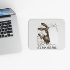 Rabbit Mouse Pad – 'It's 3AM. He's Fine.' Cute Whimsical Desk Mat for Animal Lovers