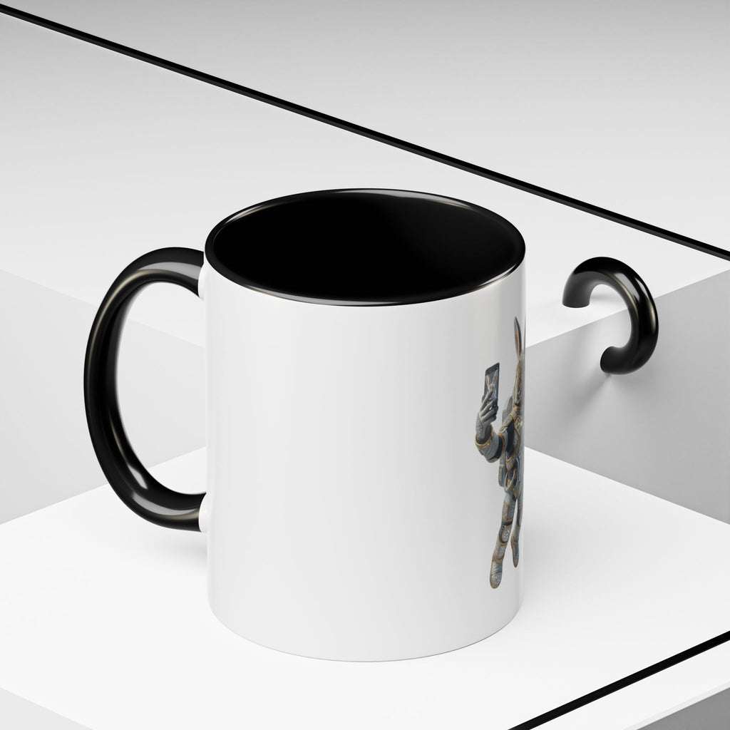 Astronaut Bunny Selfie Coffee Mug – Cute Space Rabbit Accent Mug (11/15oz)