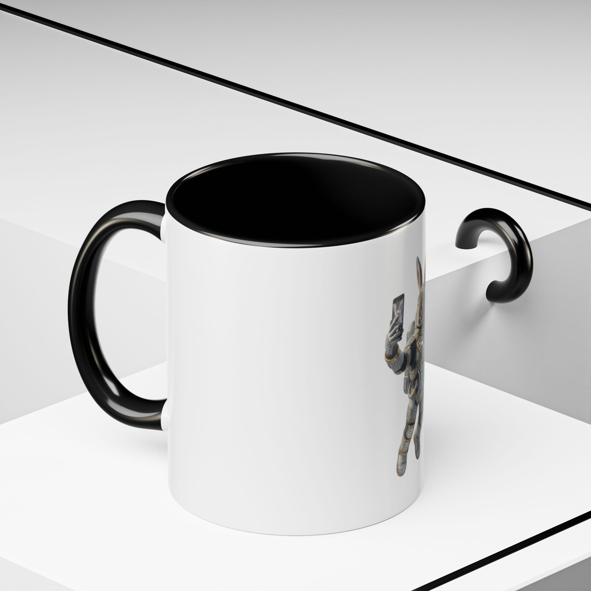 Astronaut Bunny Selfie Coffee Mug – Cute Space Rabbit Accent Mug (11/15oz)